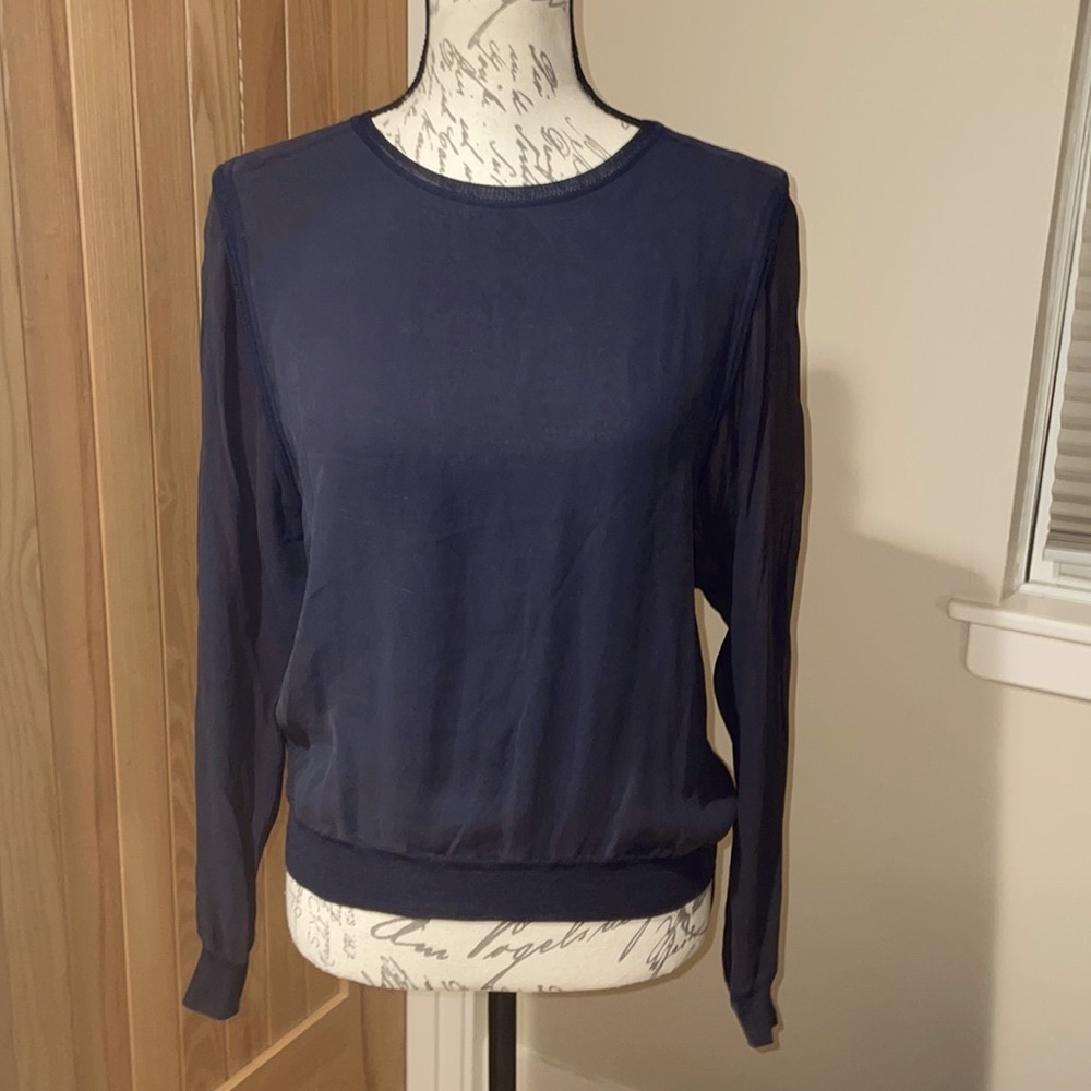 Vince Dark Navy Blue Pullover Blouse. S